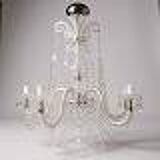 Prism chandelier - Five glass arms - Electric - c. 1890