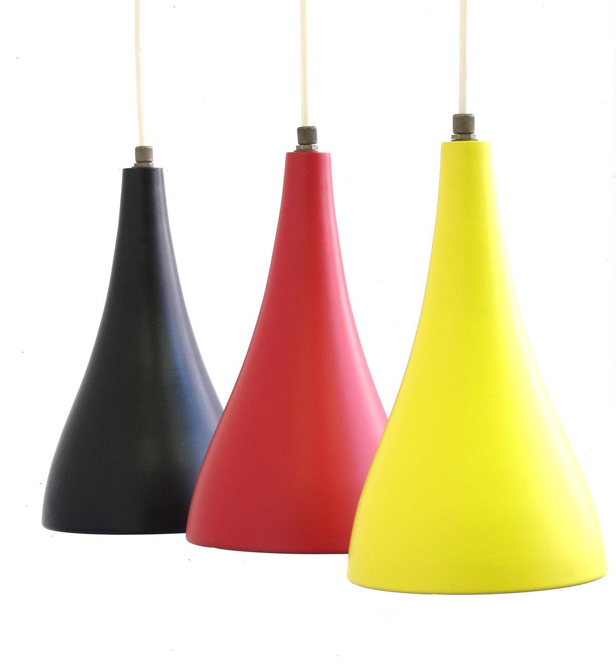 Louis Kalff – pendentif vintage Philips jaune, rouge, noir