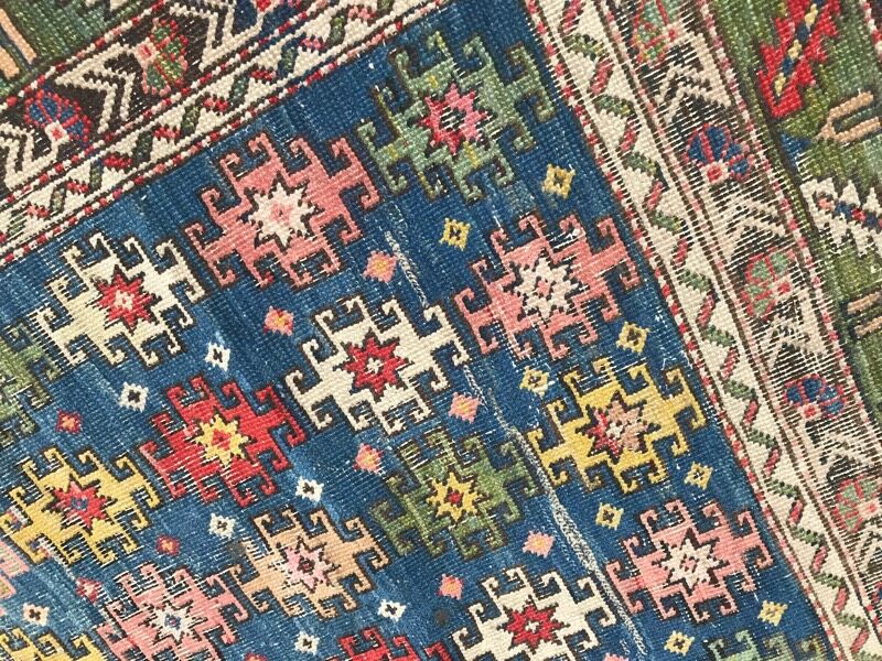 Old Handmade Caucasian rug - 79x119 cm