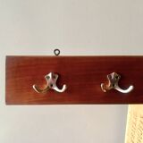 Vintage wooden wall coat rack - 6 double hooks