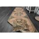 1970s Vintage Turkish Oushak Handmade Wool Cotton Orange Runner Rug 83x358