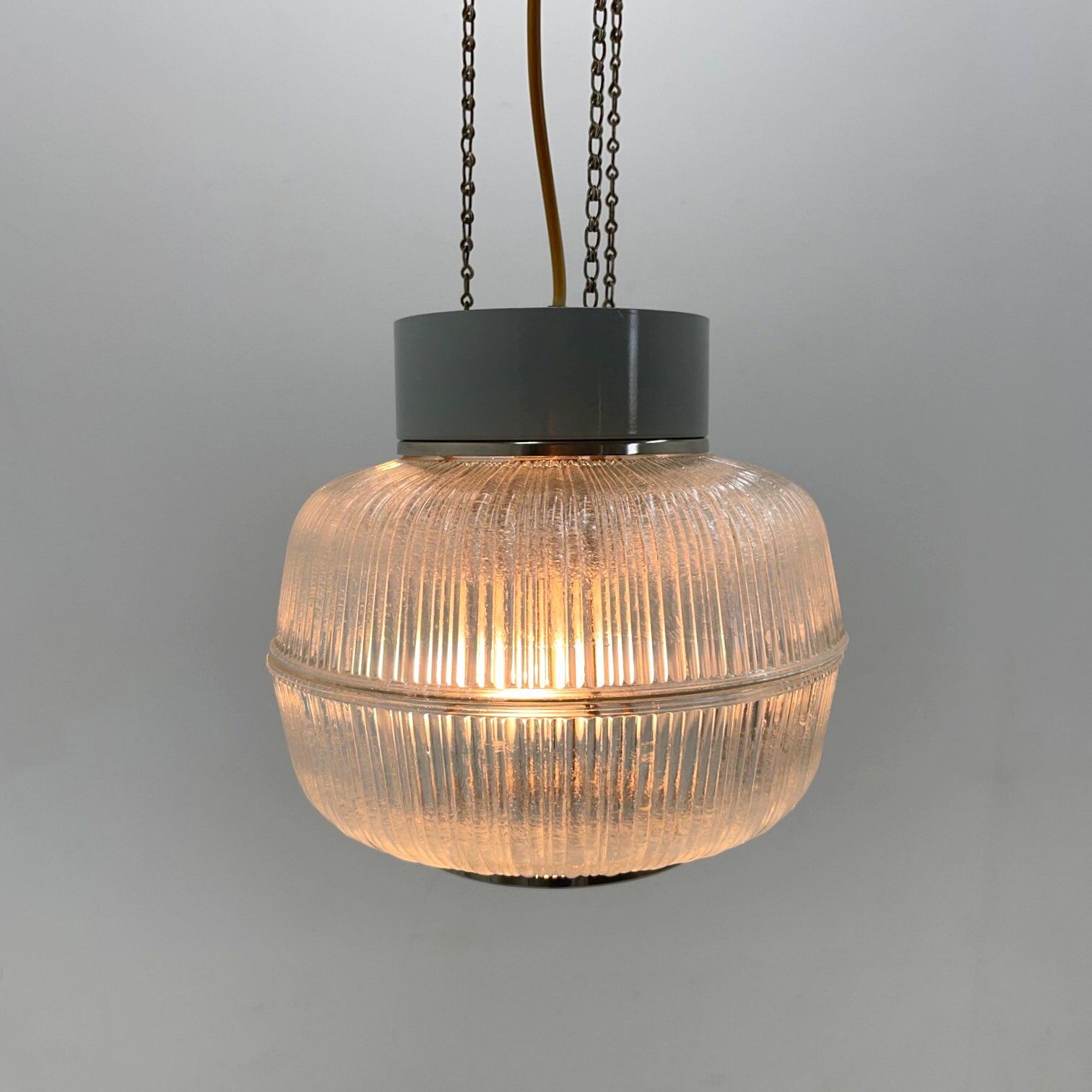 1960's Glass & Metal Pendant, Czechoslovakia