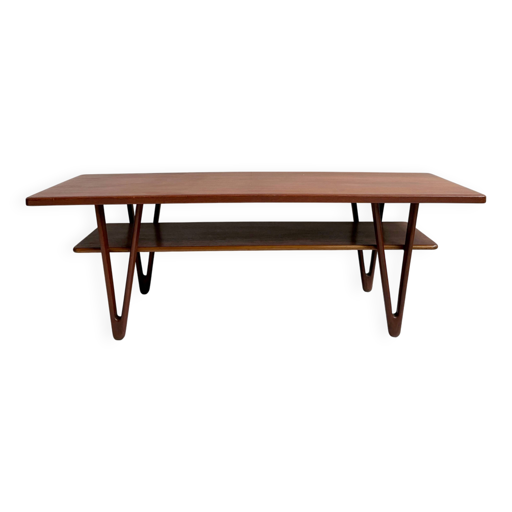 Large vintage Scandinavian teak coffee table by Kurt Østervig - 1950s