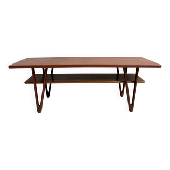 Large vintage Scandinavian teak coffee table by Kurt Østervig - 1950s