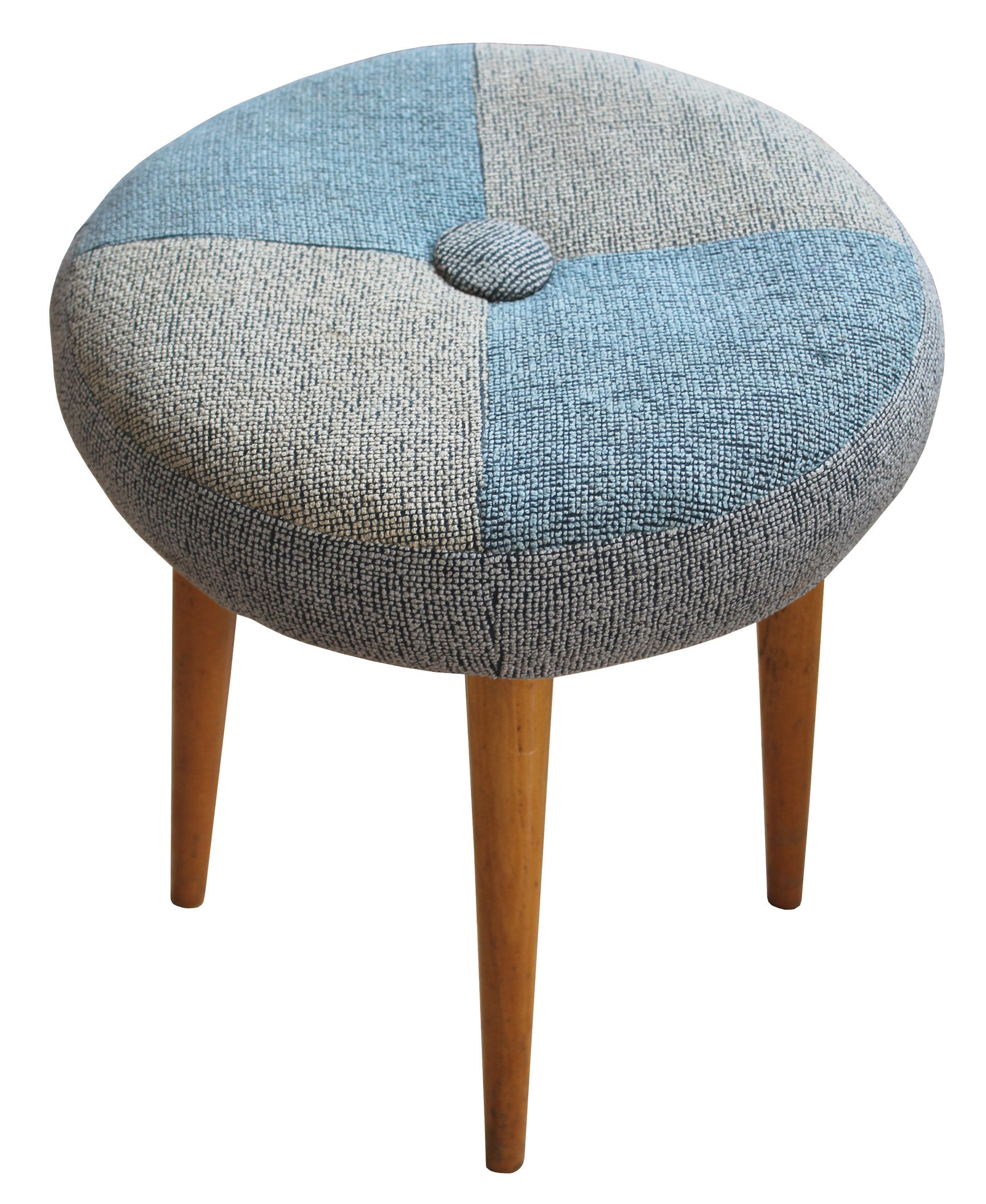 Mid century stool with original fabric