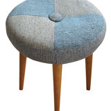 Mid century stool with original fabric