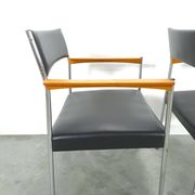Chairs DDR with chrome base and black upholstery, dining chairs