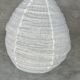 Small Japanese-style natural rattan and linen pendant light in the shape of a drop H40 D35