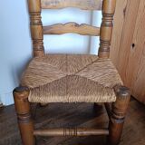 Pair of low bobbin turned wood chairs