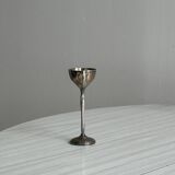 Set of 6 antique egg cups in patinated metal