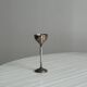 Set of 6 antique egg cups in patinated metal