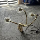 Art Deco lamp Brass and glass paste - 3 branches