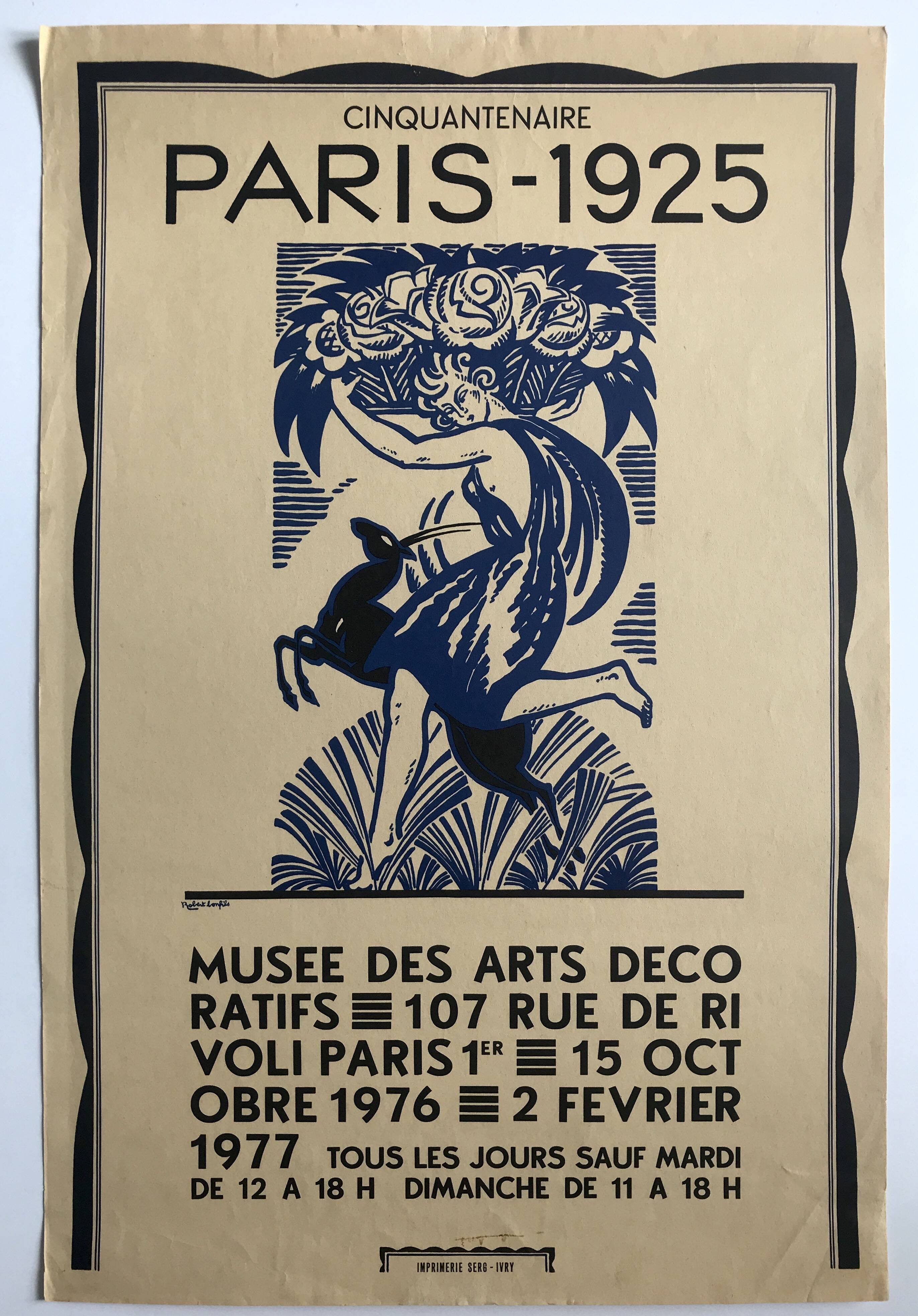 Lithographic poster after Robert BONFILS, Paris 1925 - Musée des Arts Décoratifs, 1976