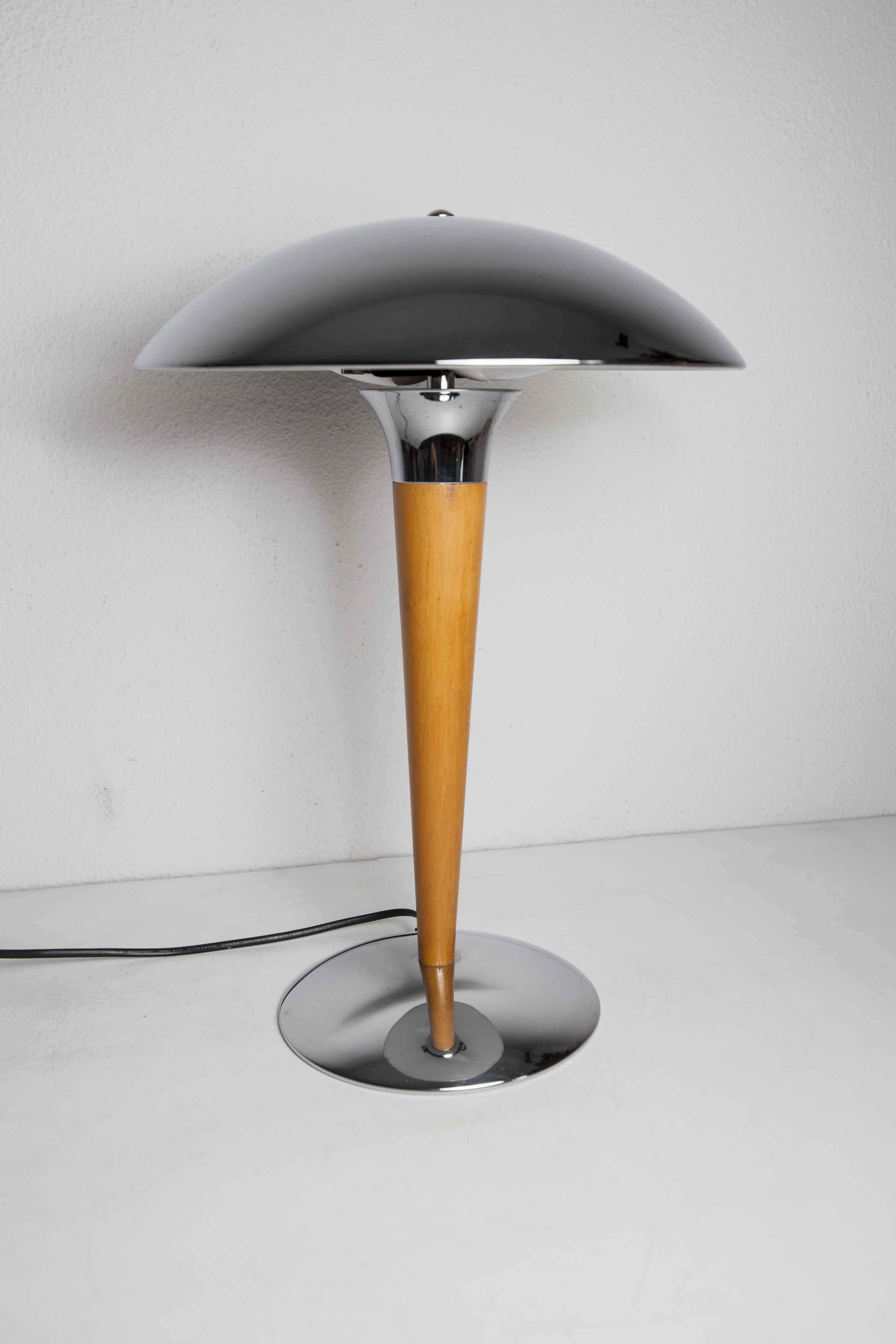 Liner lamp 1980 wood and chrome