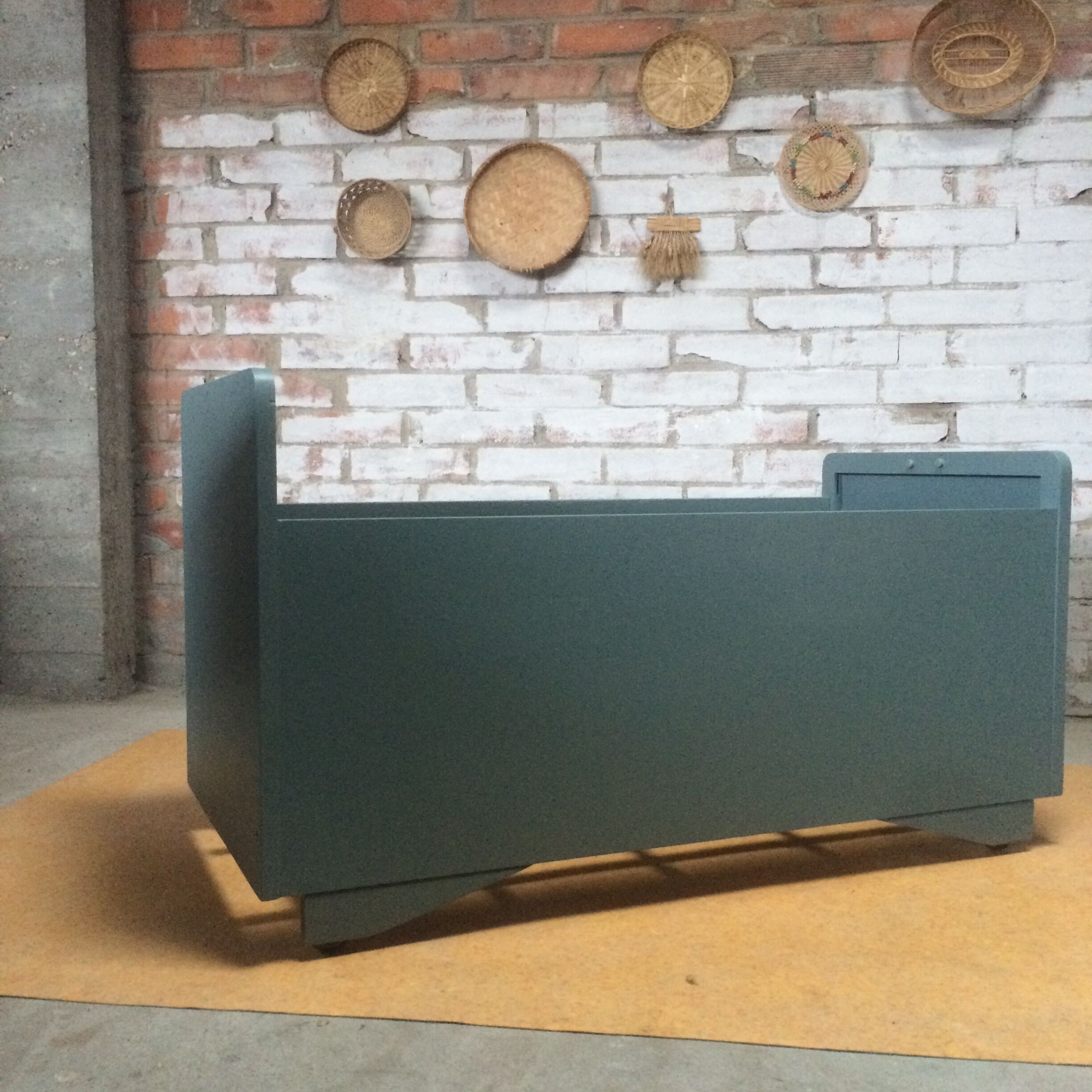 Baby bed caravan vintage 50s blue cloudy