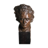 Plaster bust Beethoven patinated brown