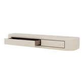 Contemporary Handmade Textured Plaster Floating Drawer with Walnut Interior