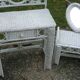 Vintage white rattan bedside 60-70