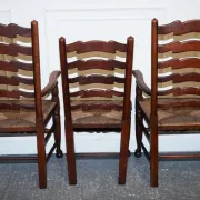 Antique Rush Seat Dining Chairs, England, 1910s, Set of 6