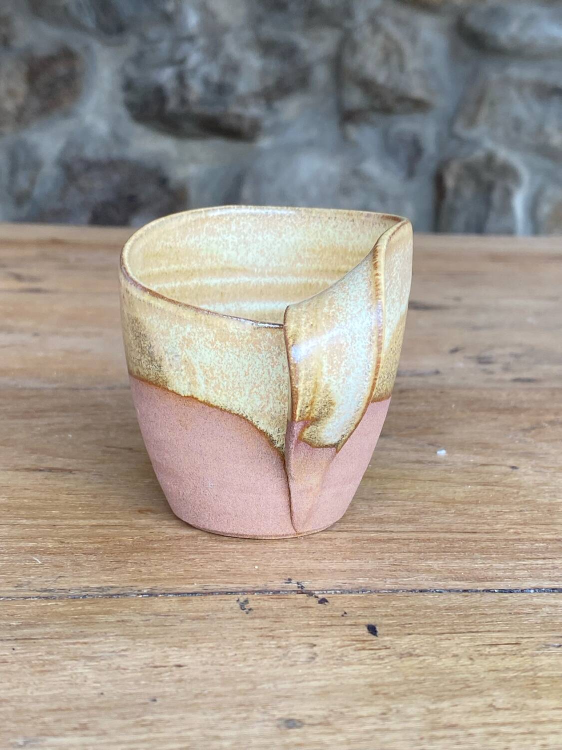 4 handmade stoneware coffee cups