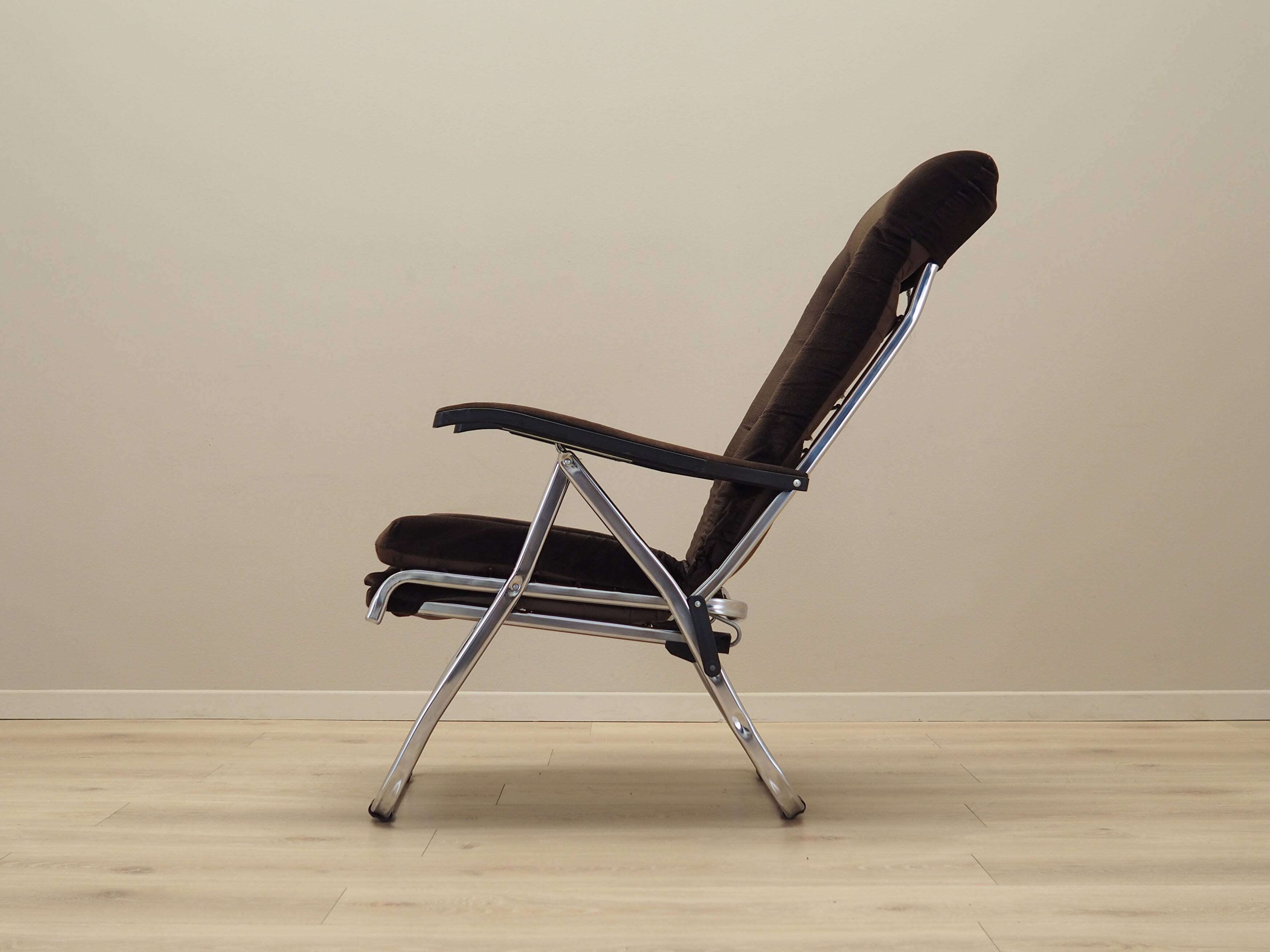 Brown velour armchair, Danish design, 1970s, production: Denmark