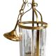 Vintage lantern chandelier in brass and crystal - 3 lights