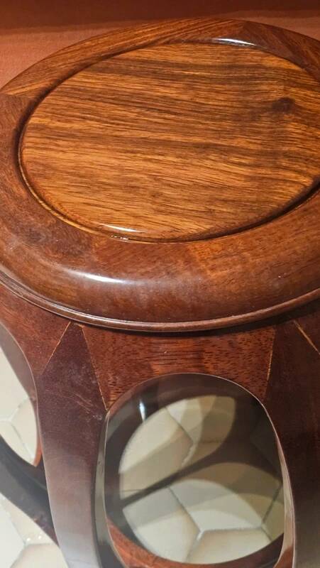 Tabouret guéridon en bois massif palissandre (sheesham), table d’appoint ar