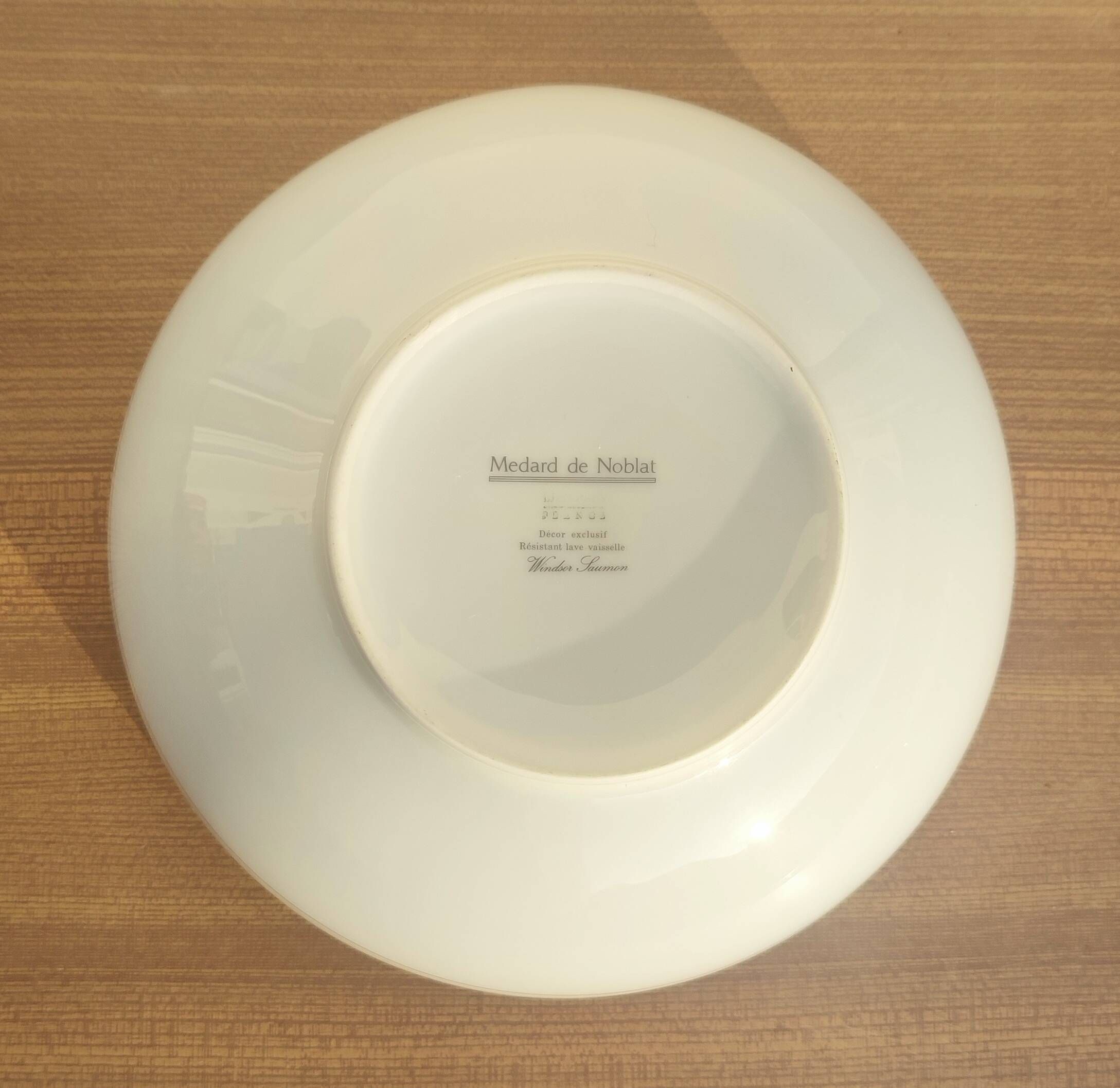 3-piece service Limoges porcelain Médard de Noblat "Windsor Salmon"