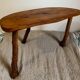 Brutalist mountain-style wooden bench stool