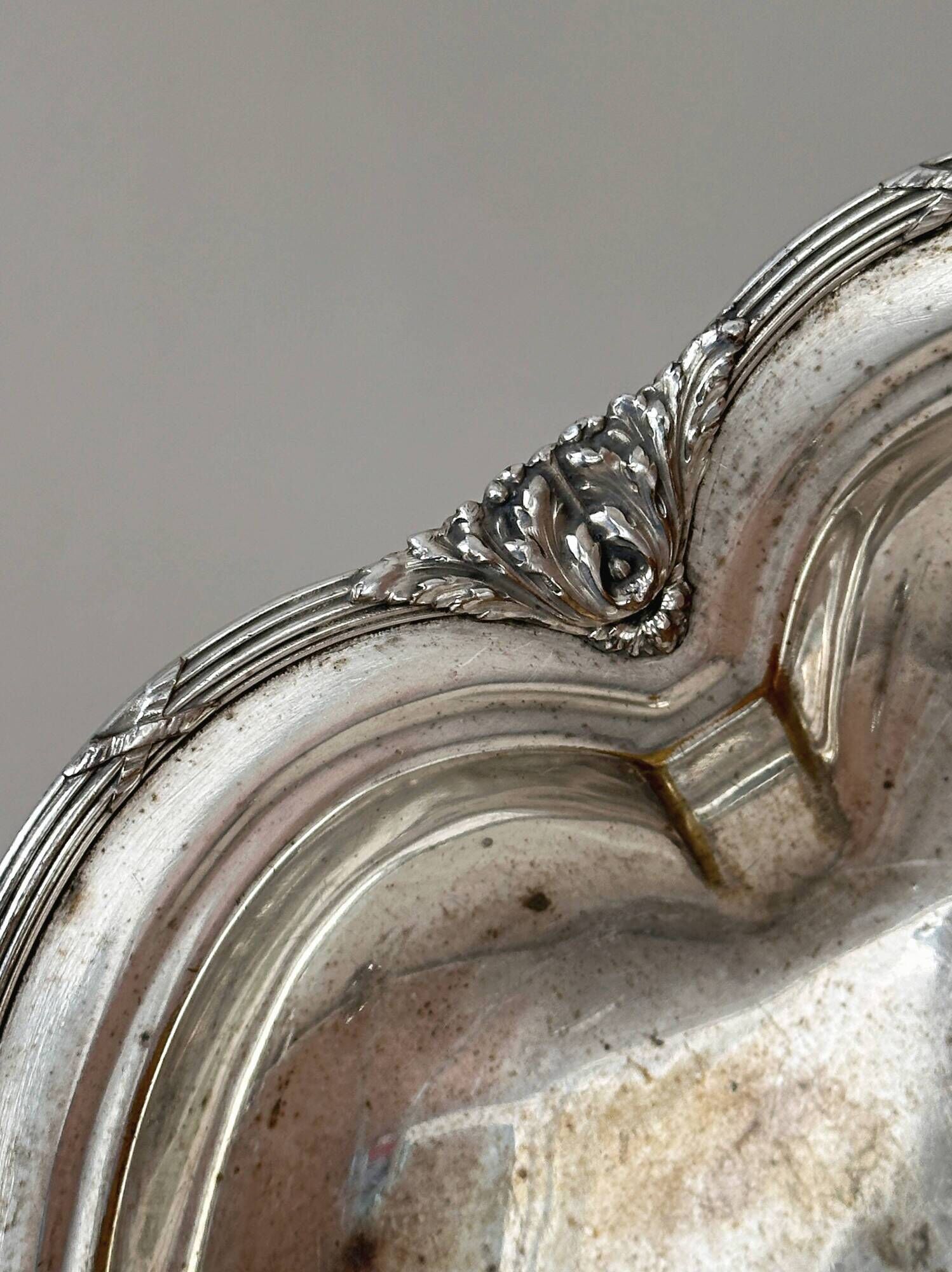 Antique silver plate on cabriole legs