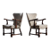 Vintage Danish Art Deco Pair of Armchairs in Solid Oak - 1940s