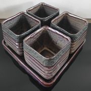 Vintage Set in Glazed Ceramic – 4 Bowls & Tray – Style