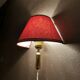 Vintage brass wall lamp with fabric lampshade, 80s
