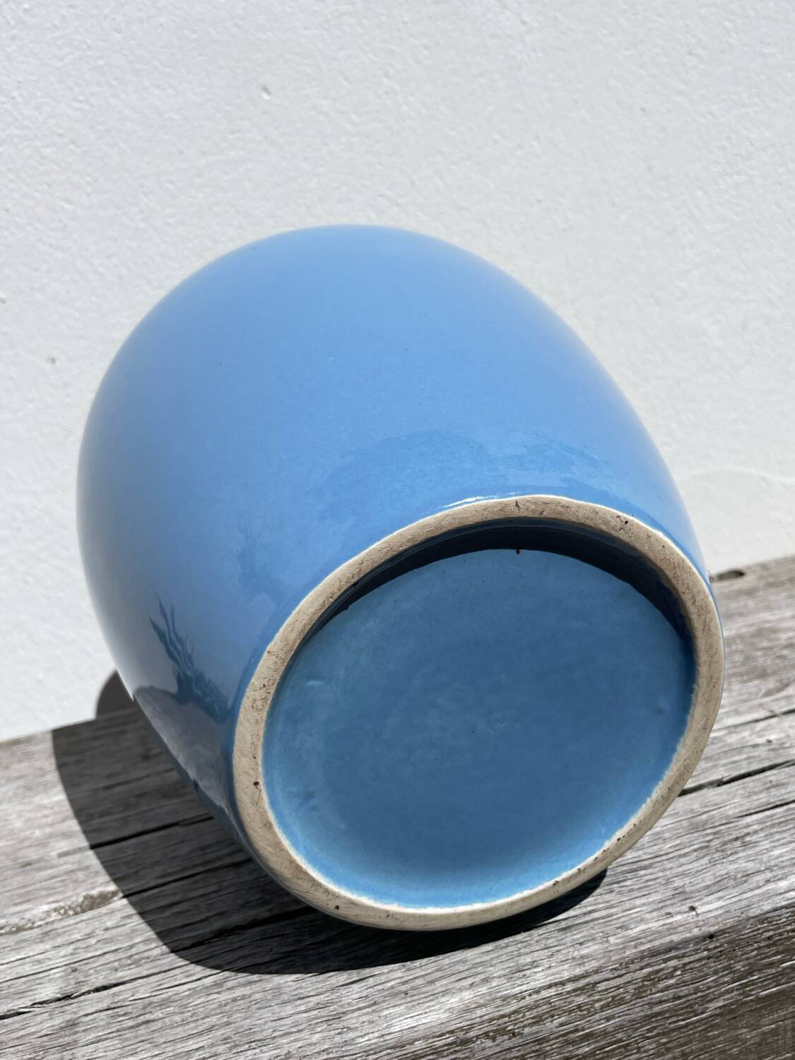 Vase en céramique bleue, 1980