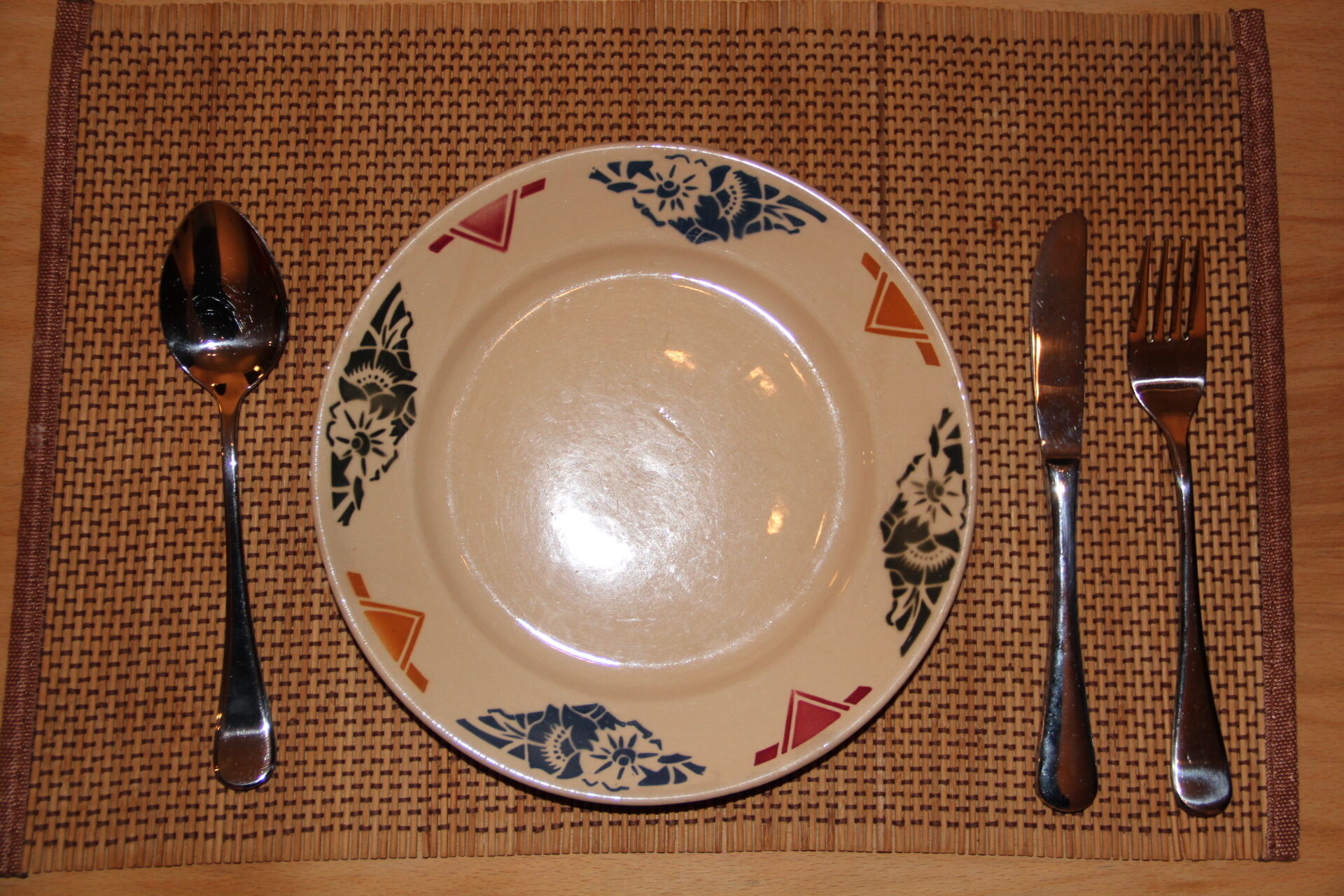 Old dessert plate in earthenware