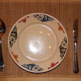 Old dessert plate in earthenware