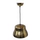 Industrial pendant lamp in the shape of a hammered copper bell.