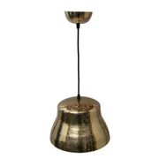 Lampe suspendue industrielle forme de cloche en cuivre martelé