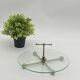 Vintage glass and silver metal presentation / service tray