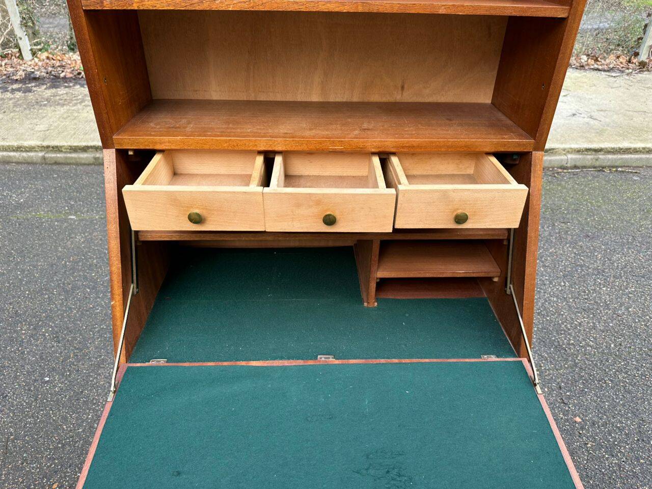 Secrétaire scandinave vintage en chêne 1950