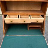Secrétaire scandinave vintage en chêne 1950