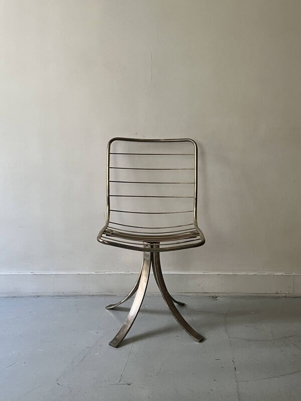 Chaise pivotante en métal pied tulipe, 1970