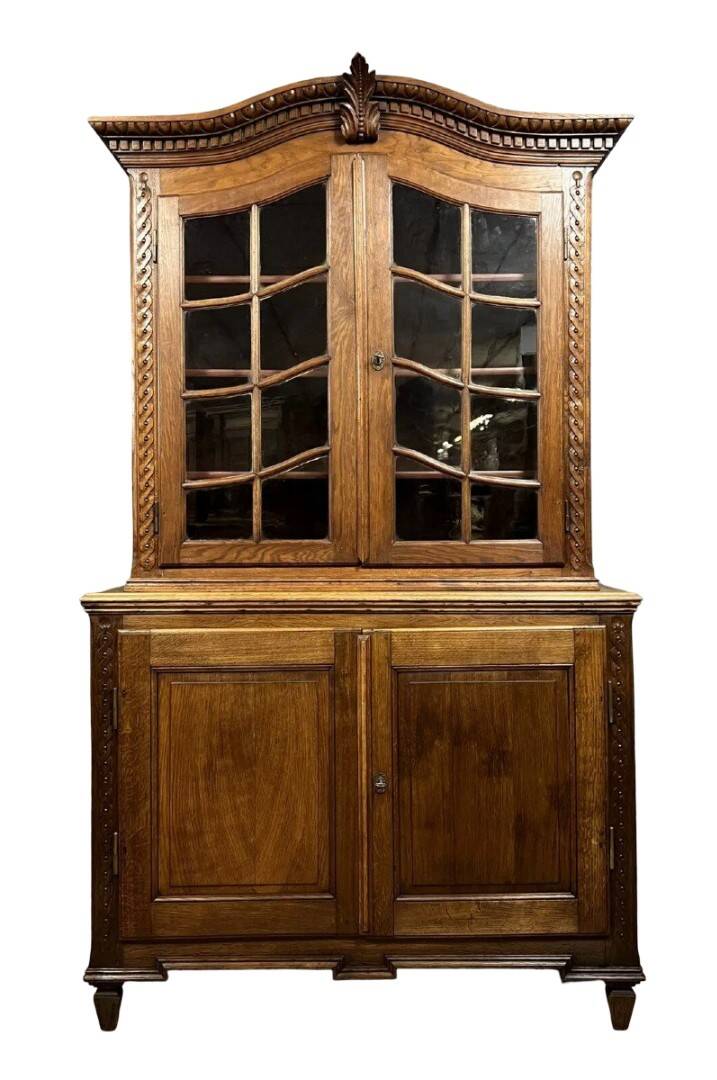 Dutch oak bookcase buffet in the 18th century style