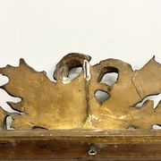 Large antique pediment mirror with mouldings.