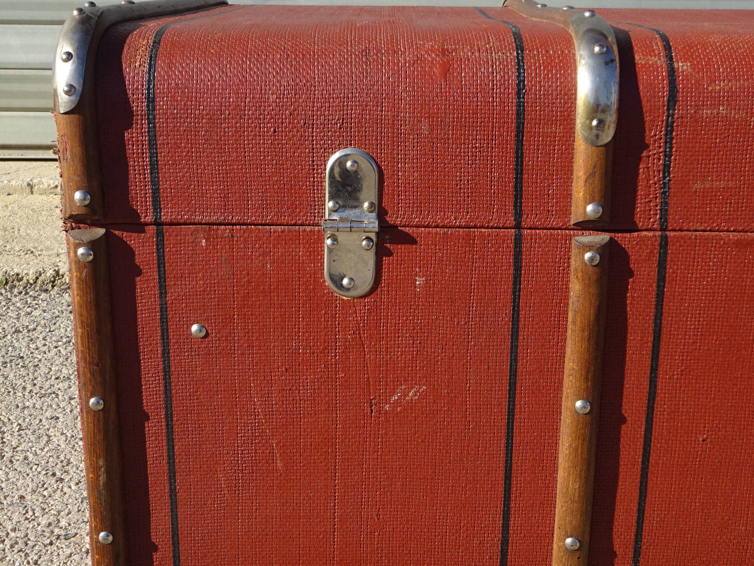 Old curved travel trunk