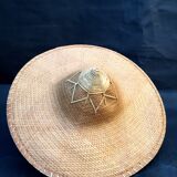 Pointu wicker hat vintage asian crafts 1980