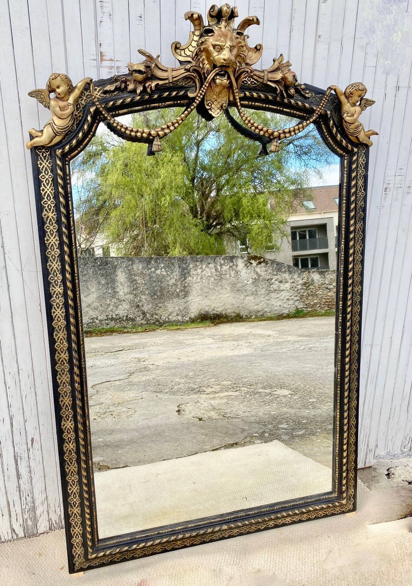 19th century oak trumeau.