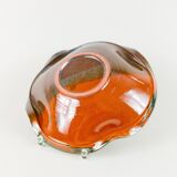 Multicolore glazed ceramic bowl, XL size, signed, Spanish mid-century design (60s-70s) ideal fruit centerpiece