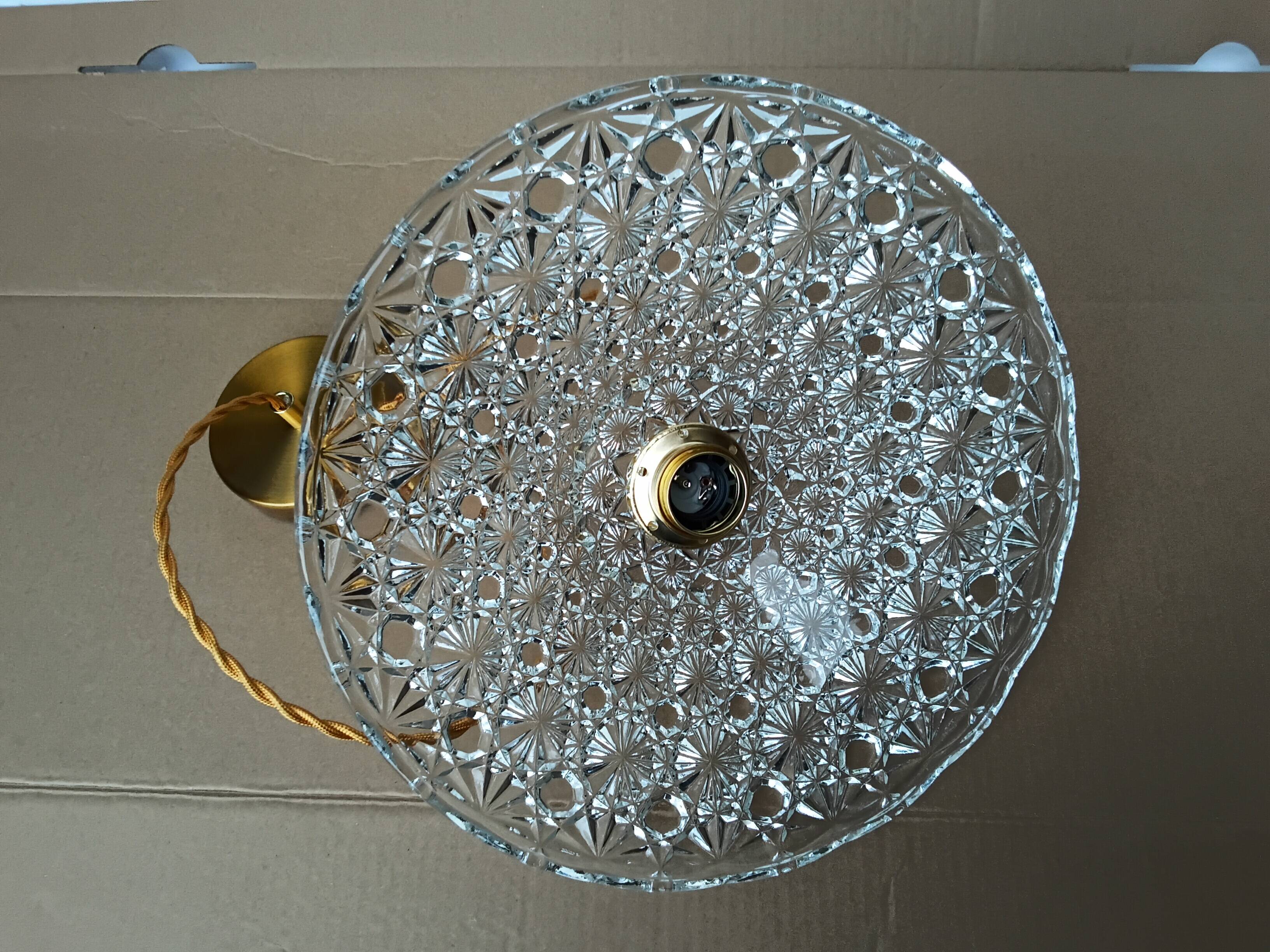 Vintage chiseled glass pendant light