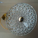 Vintage chiseled glass pendant light